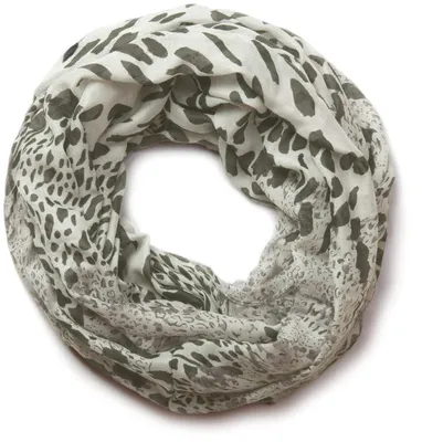 Produktbild von styleBREAKER Damen Loop Schal Leopard Animal Viskose 85x110cm, Grau