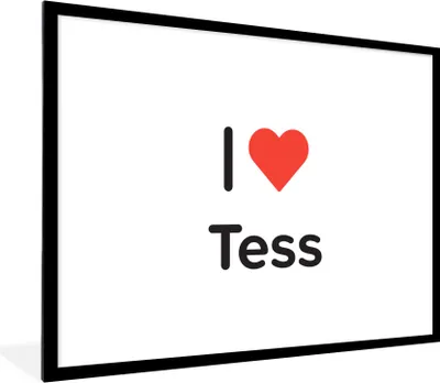 Produktbild von MuchoWow® Gerahmtes Poster Ich liebe - Tess - Mädchen 80x60 cm - Poster mit Schwarzem Bilderrahmen Wandposter Rahmen Foto Bilder - Schlafzimmer-Dekorationen - Fotoposter