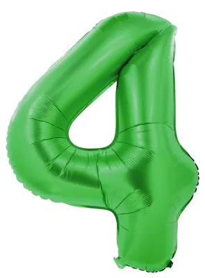 Produktbild von Folienballon 100cm Zahl 4 matt grün