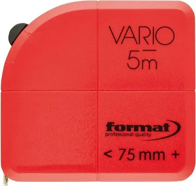Produktbild von FORMAT Taschenbandmaß 3 m x 13 mm weiß, Länge:5 m