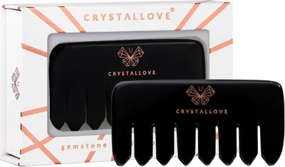 Produktbild von CRYSTALLOVE Massagekamm aus schwarzem Obsidian