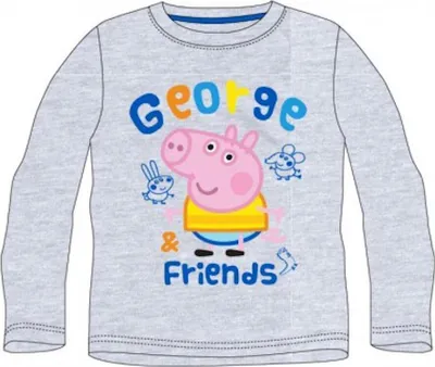 Produktbild von Peppa Pig Langarm-Shirt | George-Motiv | grau,92