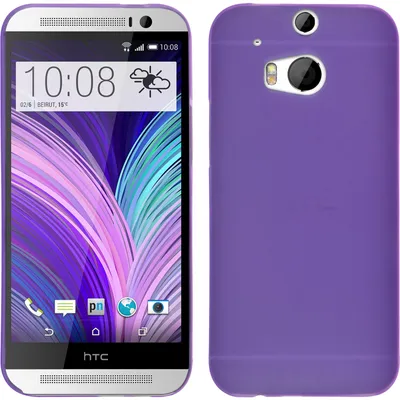 Produktbild von PhoneNatic Case kompatibel mit HTC One M8 - Hülle lila Slimcase Hard-case + 2 Schutzfolien