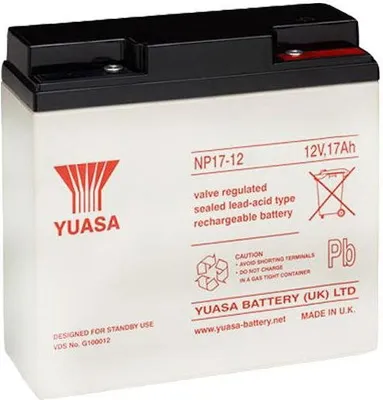 Obrázek produktu pro YUASA 12V 17Ah bezúdržbová olověná baterie NP17-12
