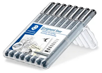Obrázek produktu pro STAEDTLER pigmentový liner 308 - černý - kulatý - pigmentový inkoust - kov - Německo
