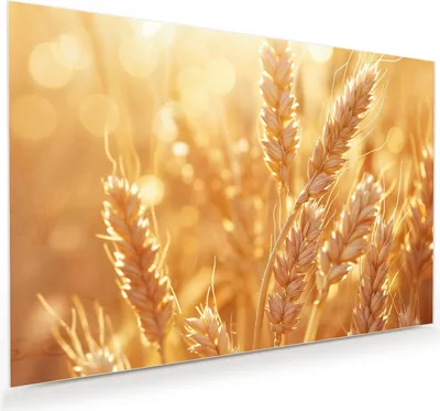 Produktbild von Glasbild 60x40cm in XXL für Wohnzimmer, Schlafzimmer Motiv Weizenfelder