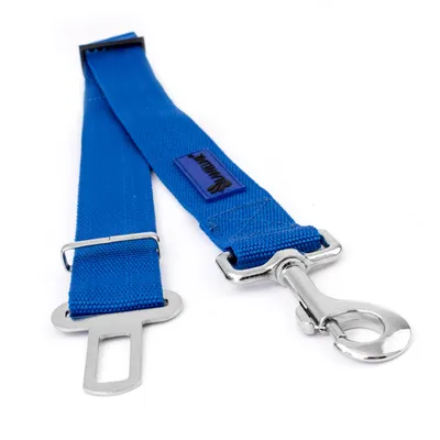 Produktbild von Hundegurtadapter PKW mit Schließhaken Gurtadapter XL verstellbar 60cm bis 95cm Hunde Auto LKW Wohnmobil Sicherheitsgurt Adapter aus Nylon Farbe Blau