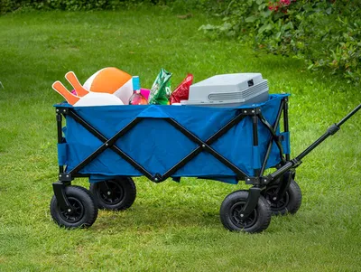 Produktbild von Campart Travel Bollerwagen St. Tropez Faltbar Blau 90,5x48x55,5 cm