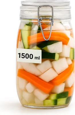 Produktbild von Glasbehälter 1500 ml mit Clip-Verschluss und Silikondichtung – Luftdichtes Aufbewahrungsglas für Küche, Vorräte & Geschenkideen