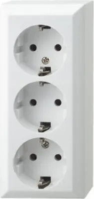 Produktbild von REV 3fach Komplett Steckdose Weiß 0510090777 (0510090777)