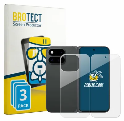 Produktbild von 3x BROTECT Schutzglas für Google Pixel 11 Pro Fold (Display+Rückseite) Schutzfolie Panzer Folie Glas Display Schutz klar
