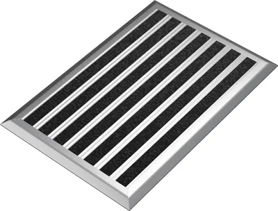 Produktbild von Fußmatte Außen Schmutzfangmatte für Draußen - 40 x 60 cm silbernem Aluminiumrand Wetterfester Fußabstreifer Outdoor Fußmatte