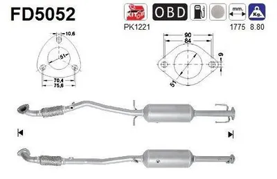 Obrázek produktu pro Filtr Pevných Částic Dpf Opel Astra J 1.7Cdti Euro 5