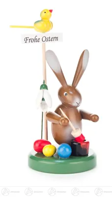Obrázek produktu pro Velikonoce a jaro Hasemaler "Happy Easter" s květinou Výška cca 13,5 cm NOVINKA