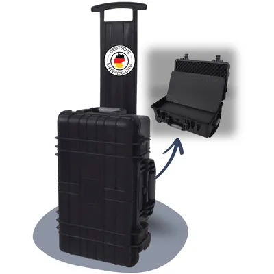 Produktbild von DELUKE® Universalkoffer mit Schaumstoffeinlage - mit Rollen | Transportkoffer mit Schaumstoff Outdoor-Fotokoffer Kamerakoffer Koffer für Messgeräte, 56x35x23cm