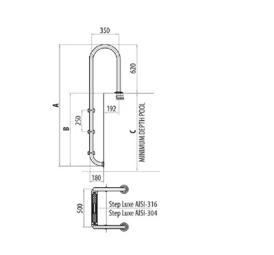 Produktbild von Eco-Einbauleiter V2A eng 4-stufig