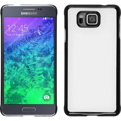Produktbild von PhoneNatic Case kompatibel mit Samsung Galaxy Alpha - Hülle weiß Lederoptik Hard-case + 2 Schutzfolien