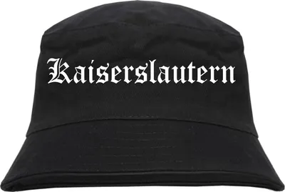 Produktbild von Kaiserslautern Fischerhut - Altdeutsch - bedruckt - Bucket Hat Anglerhut Hut S/M Schwarz