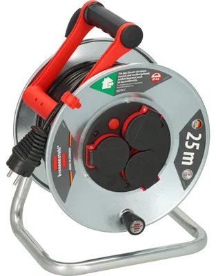 Produktbild von Brennenstuhl Garant S V2 IP44 Kabeltrommel 25m outdoor ( Germany, 3 Schutzkontakt-Steckdosen, Überhitzungsschutz, Stahlblech)