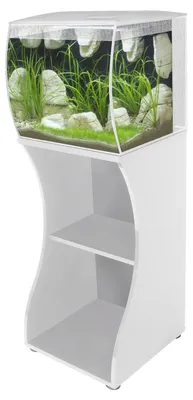 Produktbild von Aquariumkombination Fluval Flex 57 L mit LED Beleuchtung, Filter und Unterschrank weiß