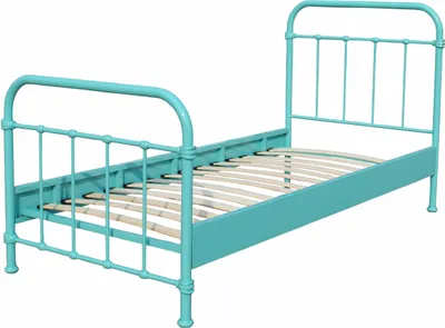 Produktbild von Vipack Metallbett New York Liegefläche 90 x 200 cm ; Maße (TxBxH): 95 cm x 100 cm x 210 cm ; Farbe: Türkis ; NYBE9094