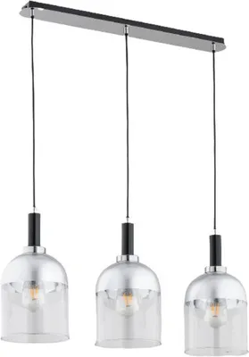 Obrázek produktu pro Závěsné svítidlo VENTO, černé s chromovými prvky, 3xE27x15W, kov, rozměry: 90x75x18 cm, IP20, Alfa