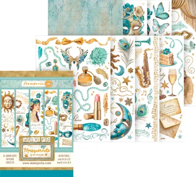 Immagine prodotto di Stamperia Washi Pad Masquerade 8 Blatt DIN A5