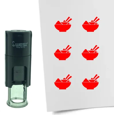 Produktbild von CombiCraft Selbstfärbender Stempel 'Pokebowl' in der Farbe Rot, Ø10mm