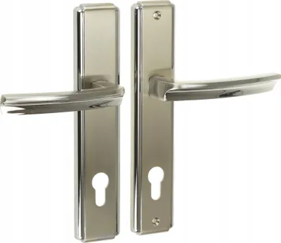 Produktbild von Türgriff Türbeschlag Haustürgriff FEINZ Lotus - 72 mm - Nickel - Hochwertig - Links - Robuste Außentürbeschläge