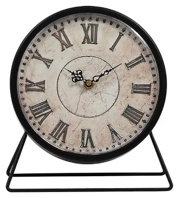 Produktbild von Stille Vintage Tischuhr 9 Zoll Analoge Metall Uhr für Zuhause und Büro
