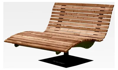 Produktbild von Waldsofa Swing mit Auflage und Kissen, Thermokiefer, 360° drehbar, für 2-3 Personen, Sonnenliege, Wellenliege, Relaxliege, Himmelsliege, Liege für den Garten