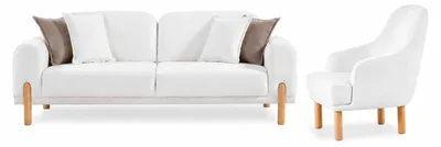 Productafbeelding van Gestoffeerde meubels, bankstel, 3-zits en 1-zits, woonkamer, elegante set, 2-delig