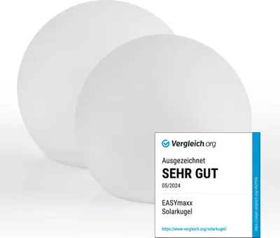Immagine prodotto di Lampada solare LED EASYmaxx con telecomando - 2 luci bianche fredde Alimentazione solare