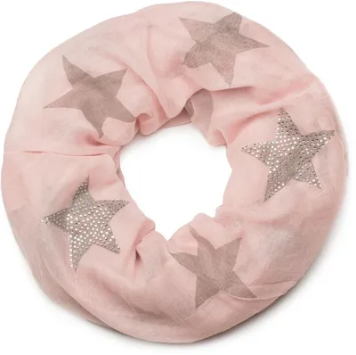 Produktbild von styleBREAKER Loop Schal mit Sterne Muster und edler Strass Applikation, Schlauchschal, Tuch, Damen 01018086