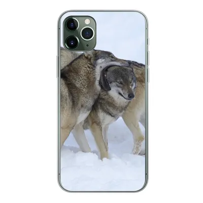 Produktbild von MuchoWow® Handyhülle Schutzhülle Hülle für iPhone 11 Pro Max Wolf - Europa - Schnee Silikon Softcase Handy Hülle - Schutz