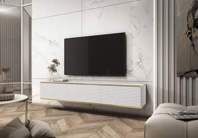Produktbild von TV-Lowboard Oro 175 MDF weiß matt hängend