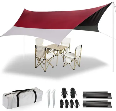 Imagen del producto de Lona de tienda ultraligera, impermeable, de 3,7 x 4,3 metros, con protección UV, ideal para camping