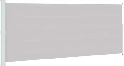 A light gray retractable side awning is shown against a white background.