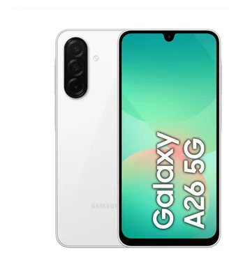 Zdjęcie produktu dla Smartfon Samsung Galaxy A26 5G, obsługa dwóch kart SIM, 6 GB pamięci RAM, 128 GB pamięci, kolor biały, klasa ochrony IP67