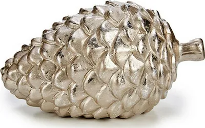 Image de Figurine décorative d'ananas 9 x 10 x 16 cm en céramique argentée dorée
