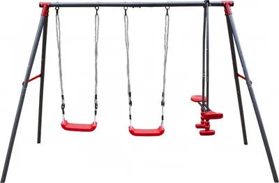 Immagine prodotto di 4iQ parco giochi in metallo parco giochi in metallo per bambini altalena in metallo MILA rosso 199x139x180 cm