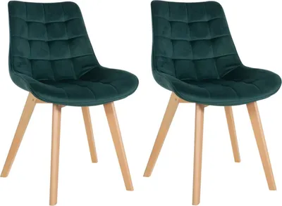 Produktbild von 2er Set Stühle Brook Samt grün