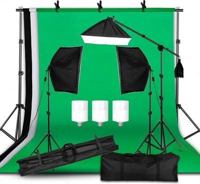 Obrázek produktu pro Sada pro fotografické studio se softboxem – fotobox – fotografické pozadí – fotografické plátno – fotografické studio s osvětlením