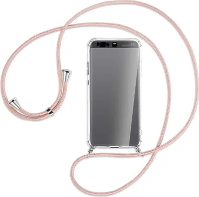 Produktbild von Handykette Backcover-Schutzhülle mit Band (Metall silberfarben) für Huawei P10 Plus - roségold
