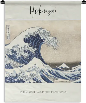 Produktbild von MuchoWow® Wandteppich Wandbehang Japanische Kunst - Hokusai - Die große Welle von Kanagawa 60x80 cm Tapisserie Dekoration Wandtuch - Decke - Wandtücher - Wohne