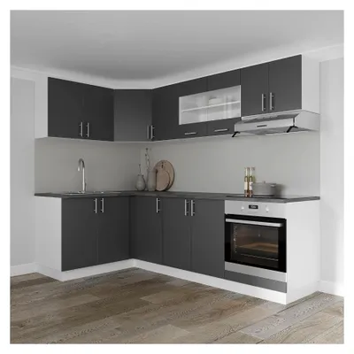 Produktbild von Eckwandschrank Karo, anthrazit/weiß, 60 x 60 x 60 cm