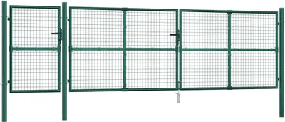 Produktbild von vidaXL Maschen-Gartentor Grün 500x125 cm Verzinkter Stahl