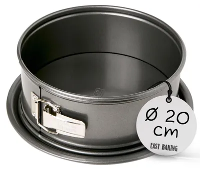 Zdjęcie produktu dla RBV Birkmann 881013, Forma do ciasta z klamrą, Okrągły, Płaska powierzchnia, 1,8 l, Czarny, 200 mm
