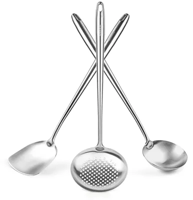 Productafbeelding van Wok spatel set, 3-delig, roestvrij staal, 43 cm