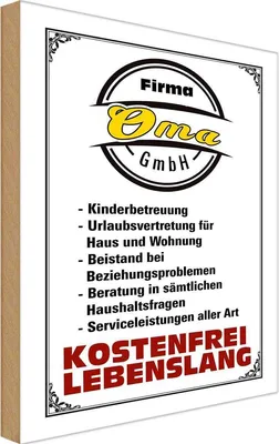 Produktbild von vianmo Holzschild 18x12 cm Firma Oma GmbH kostenfrei Opa